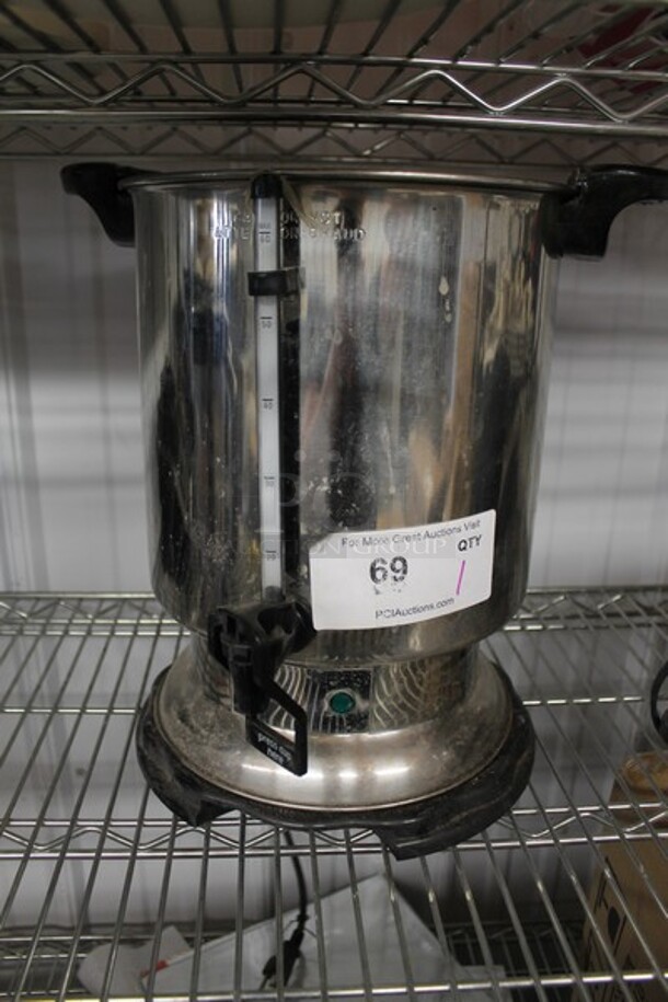 Hamilton Beach D50065 Stainless Steel Countertop Percolating Urn. No Lid. 120 Volts, 1 Phase. 