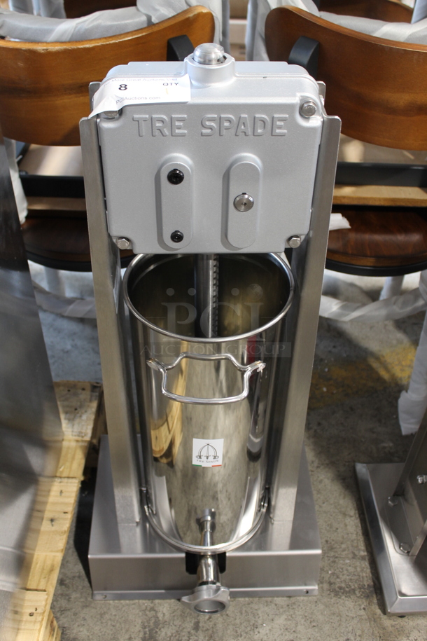 BRAND NEW SCRATCH AND DENT! 2023 Tre Spade F22500/L 30 lb. Manual Stainless Steel Vertical Sausage Stuffer