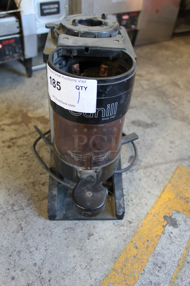 Cunill Metal Commercial Espresso Bean Grinder Base. No Hopper. 230 Volts, 1 Phase. Tested and Does Not Power On