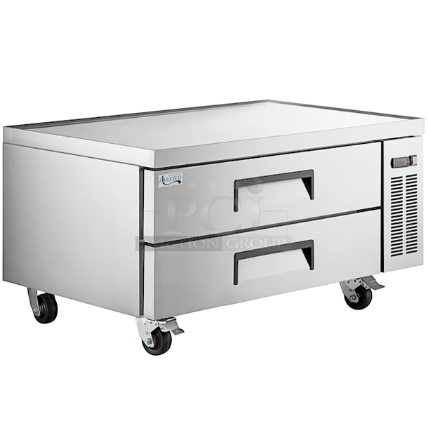 Avantco CBE-48-HC 48" 2 Drawer Refrigerated Chef Base. Not tested. Missing on/off switch. 