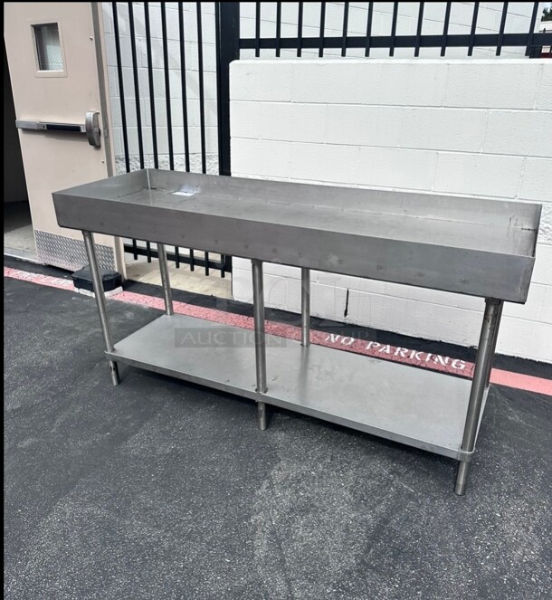 Commercial 72 Inch Stainless Steel Work Table With Under Shelf