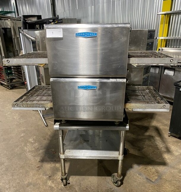 Turbo Chef Commercial Countertop Electric Powered Double Deck Conveyor Pizza/ Baking Oven! All Stainless Steel! Working When Removed! On Equipment Stand! 2X YOUR Bid! MODEL HhC2020 
SN:2020ED08814 208/240V 3PH - Item #1116111