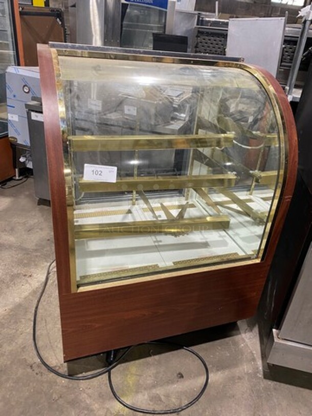 Commercial Dry Bakery Display Case Merchandiser! With Curved Front Glass! With Sliding Rear Access Doors!