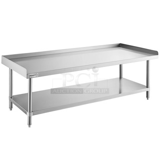 BRAND NEW SCRATCH AND DENT! Regency 600ESS3072S Spec Line 30" x 72" 14-Gauge Stainless Steel Equipment Stand With Stainless Steel Undershelf. May Be Missing Pieces. 