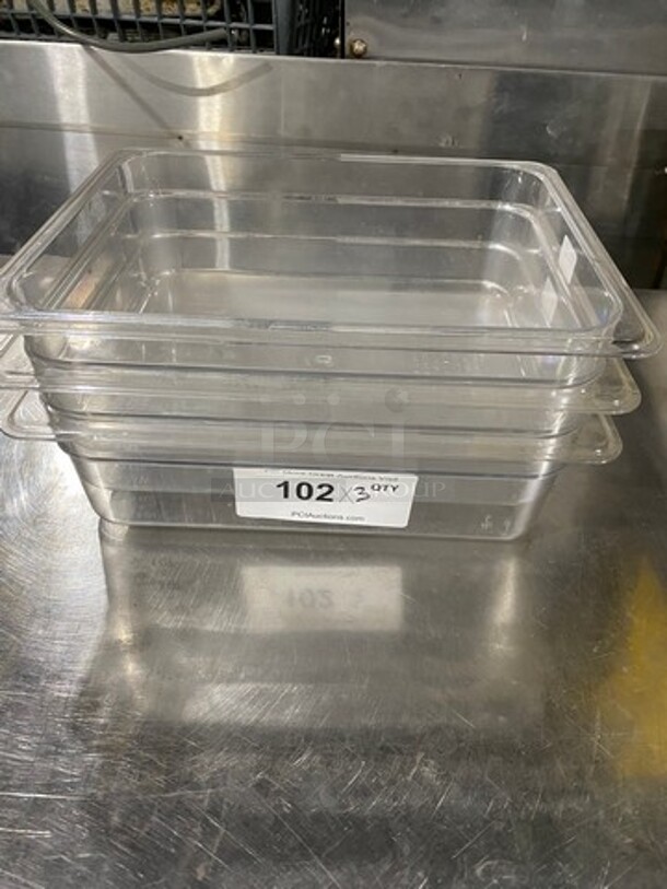 Cambro Clear Poly 1/2x4" Food Containers! 3x Your Bid!