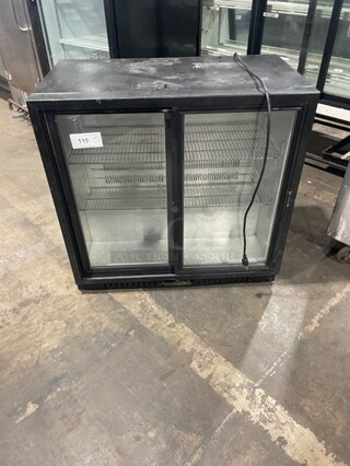 Commercial Countertop 2 Door Reach In Cooler Merchandiser! With Sliding Doors! With Racks!