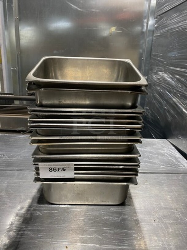 Commercial Steam Table/ Prep Table Food Pans! All Stainless Steel! 16x Your Bid!