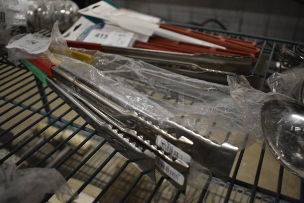 4 BRAND NEW! Stainless Steel Tongs. 16". 4 Times Your Bid!