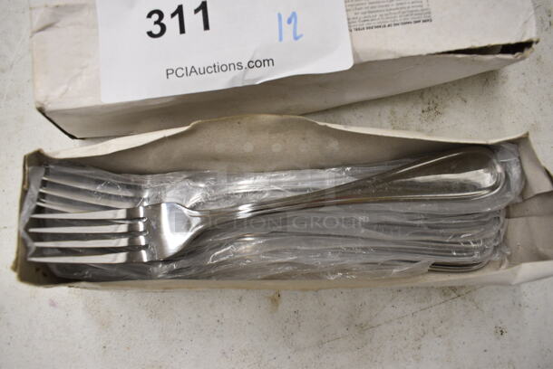 12 BRAND NEW IN BOX! Stainless Steel Balance Dinner Forks. 7.5". 12 Times Your Bid!