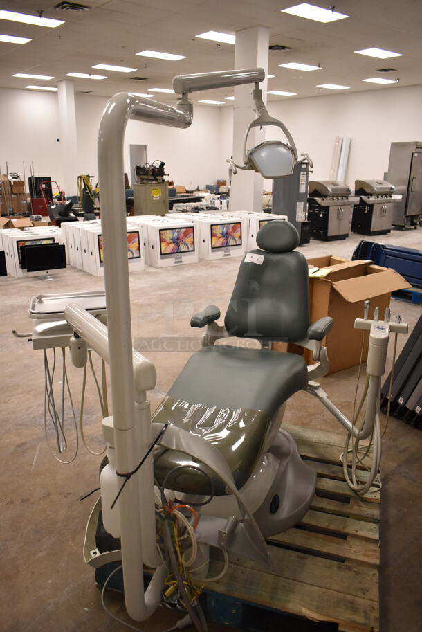 Pelton & Crane SP 30 Dental Exam Chair w/ Pedal and Over Head Light. (front room) - Item #1113064