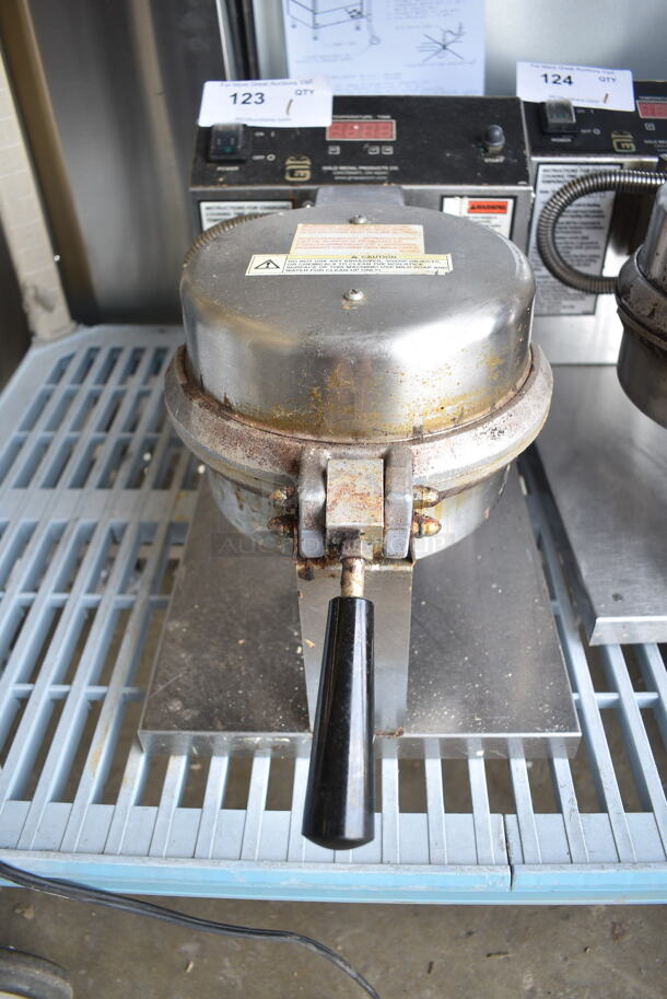 Gold Medal 5020ET Stainless Steel Commercial Countertop Waffle Cone Machine. 120 Volts, 1 Phase. Tested and Powers On But Does Not Get Warm