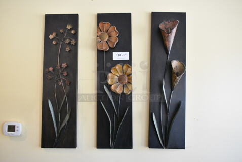 3 Pictures of Flowers. 3 Times Your Bid! (booth room) 