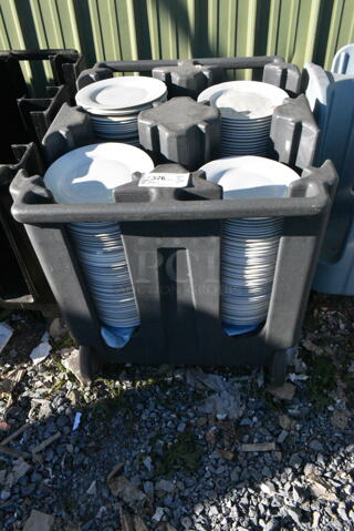 Poly Dish Caddy on Commercial Casters w/ Approximately 180 Plates. 