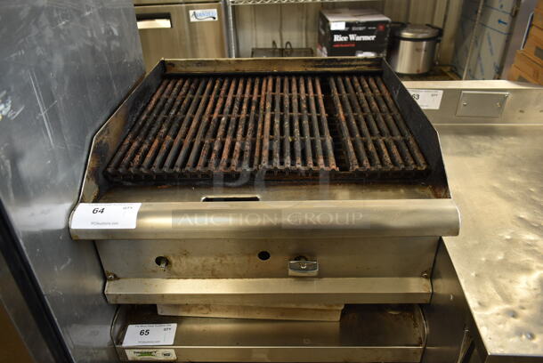 Stainless Steel Commercial Countertop Natural Gas Powered Charbroiler Grill.
