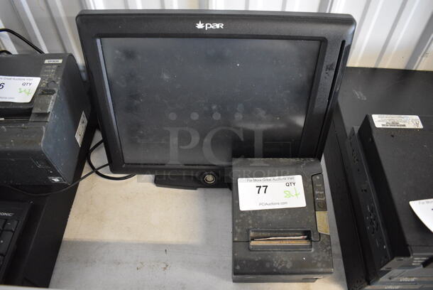 PAR 15" POS Monitor w/ Epson Model M244A Receipt Printer
