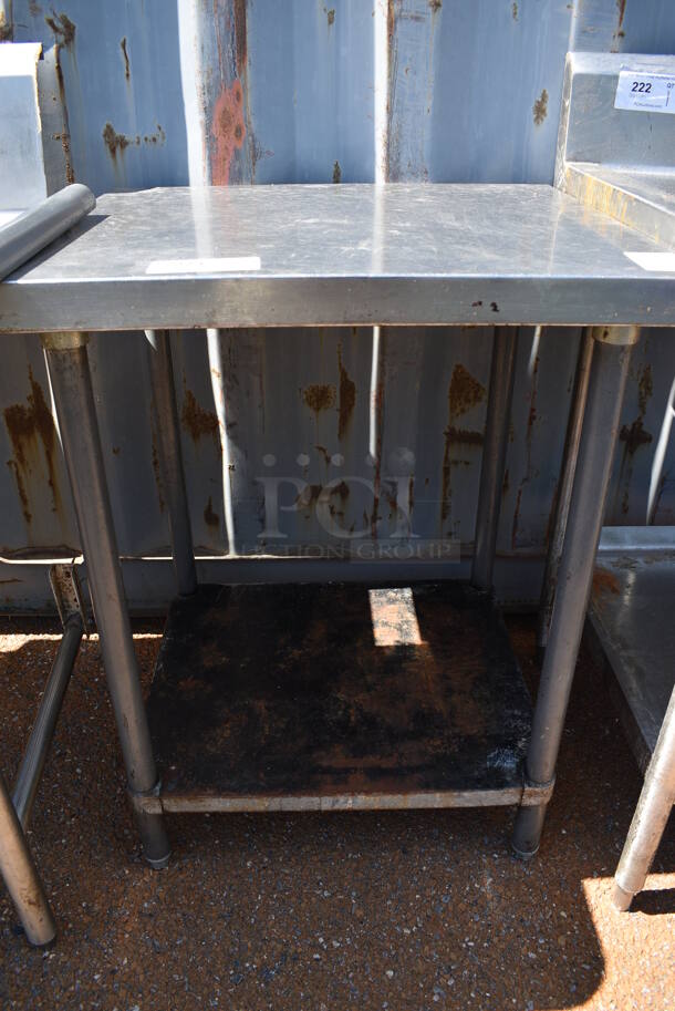 Stainless Steel Table w/ Metal Under Shelf. 27x24x35.5