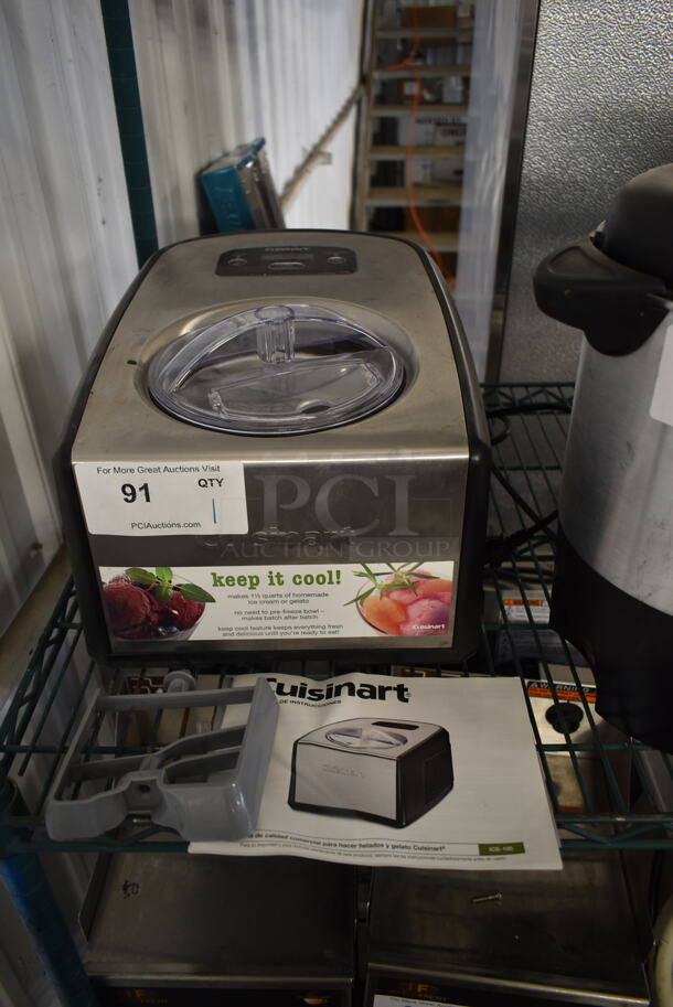 Cuisinart ICL-100 Chrome Finish Countertop Ice Cream Maker. 120 Volts, 1 Phase. 