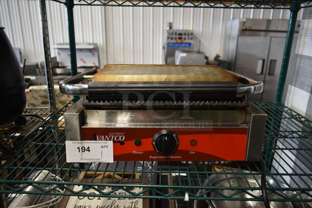 Avantco Stainless Steel Commercial Countertop Panini Press. 120 Volts, 1 Phase. Tested and Working!