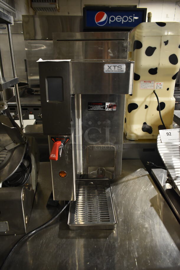 Fetco CBS-2131-XTS Stainless Steel Commercial Countertop Coffee Machine w/ Hot Water Dispenser and Drip Tray. 120/208-240 Volts, 1 Phase. 