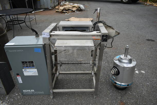 Hobart HWS-4 Stainless Steel Commercial Floor Style Heat Seal Wrapping Station. 120 Volts, 1 Phase. Cannot Test - Unit Needs New Power Cord / Plug