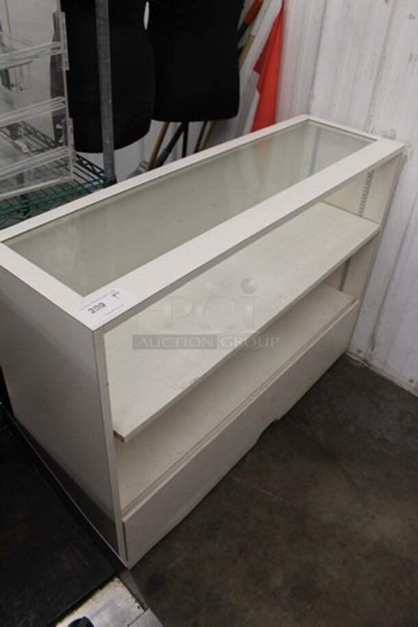 White Floor Style Dry Display Case Merchandiser.