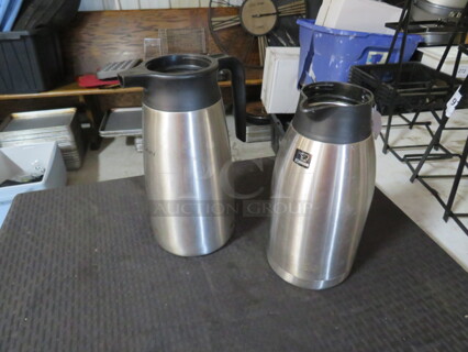 Assorted Stainless Steel Coffee Server, Bunn/Zojirushi. No Lids. 2XBID.