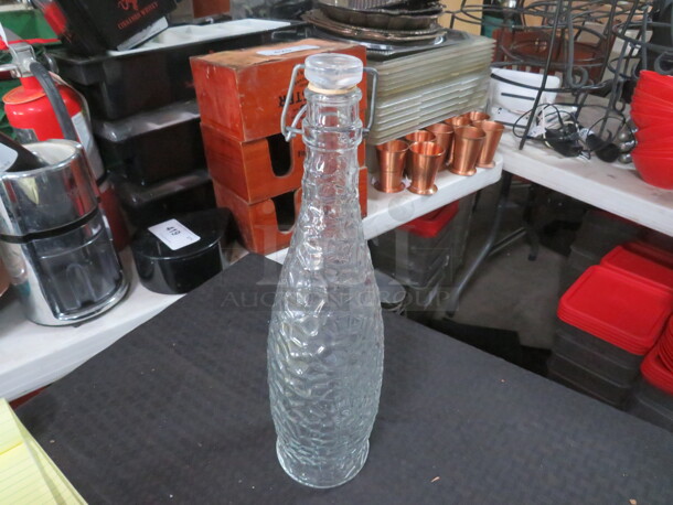 Glass Carafe Water Bottle With Lid. 9XBID