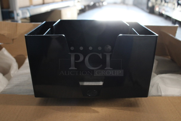 10 BRAND NEW IN BOX! Black Poly Countertop Multi Compartment Holders. 7.5x5.5x5.