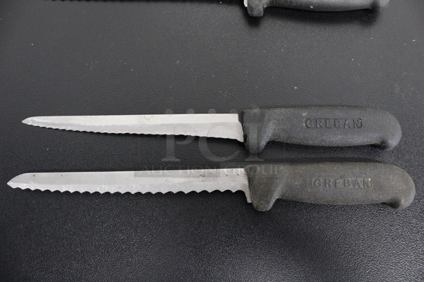 2 Sharpened Stainless Steel Serrated Knives. Includes 12.5", 13". 2 Times Your Bid!