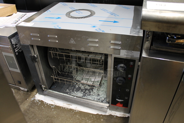 BRAND NEW SCRATCH AND DENT! Vollrath CGA 8008 40704 Stainless Steel Commercial Countertop Electric Powered Rotisserie Oven. See Pictures For Broken Glass Door. 208/240 Volts, 1 Phase. 