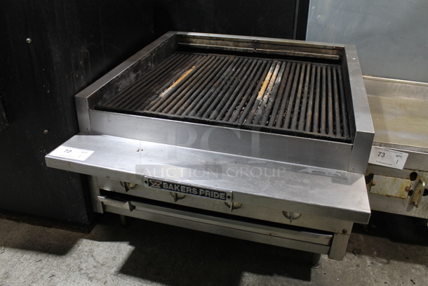 Bakers Pride Stainless Steel Commercial Countertop Gas Powered Charbroiler Grill. 