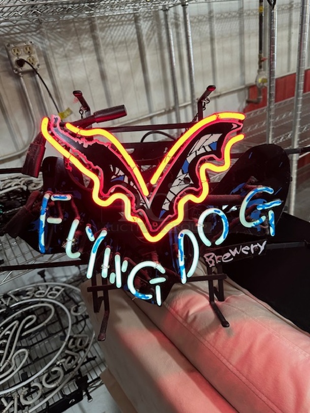 One WORKING FLYING DOG NEON Sign. 