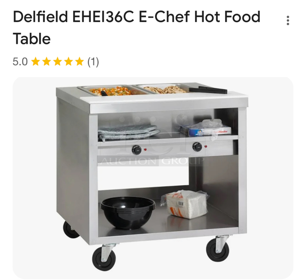 Delfield E-Chef Hot Food Table 2 Wells 120 V/ Brand New