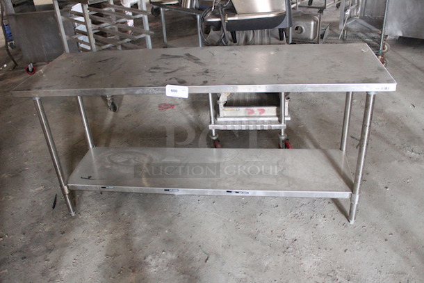 72" Stainless Steel Equipment Stand/Prep-Table With Under-Shelf, 72x24x34