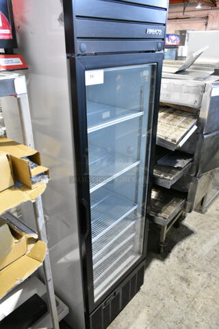 2019 Habco SE18 Metal Commercial Single Door Reach In Cooler Merchandiser w/ Poly Coated Racks. 115 Volts, 1 Phase. 