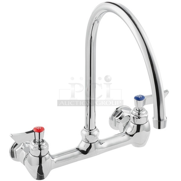 BRAND NEW SCRATCH AND DENT! Waterloo 750FW810G Wall Mount Faucet with 10" Gooseneck Spout and 8" Centers