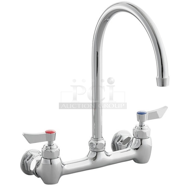 BRAND NEW SCRATCH AND DENT! Waterloo 750FW88G Wall-Mount Faucet with 8" Gooseneck Spout and 8" Centers 