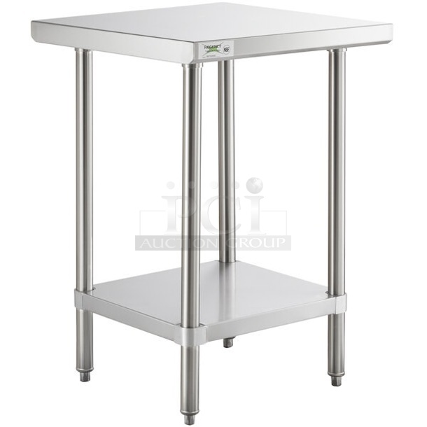BRAND NEW SCRATCH AND DENT! Regency 600TS2424S 24" x 24" 16-Gauge 304 Stainless Steel Commercial Work Table with Undershelf