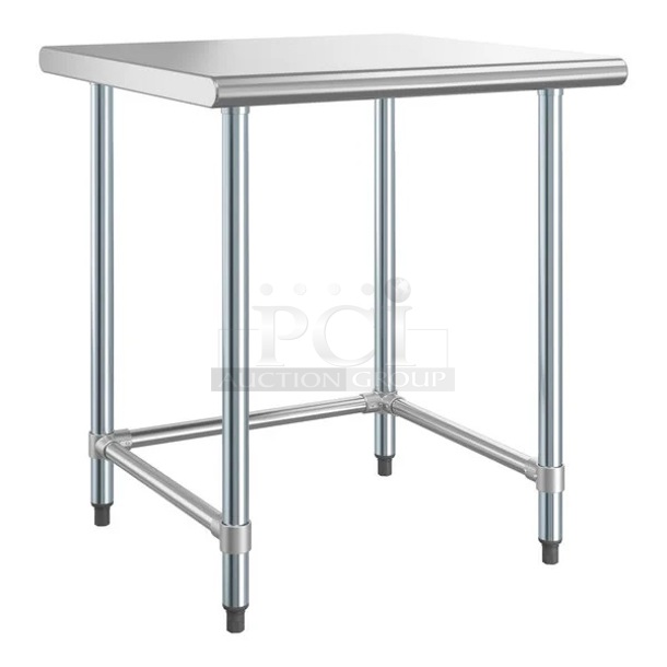 BRAND NEW SCRATCH AND DENT! Steelton 522ETOB3030 30" x 30" 18-Gauge 430 Stainless Steel Open Base Work Table