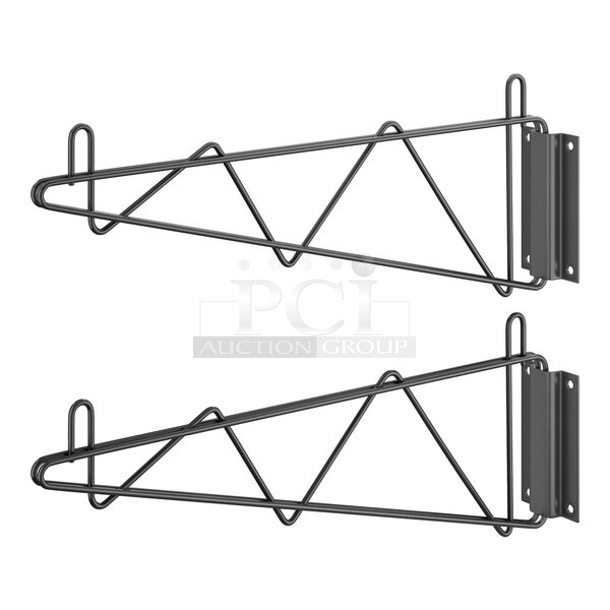 BRAND NEW SCRATCH AND DENT! Box of 10 Regency 460BB18X 18" Deep Wall Mounting Bracket for Black Epoxy Wire Shelving - 2/Set