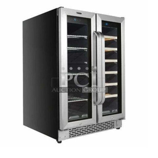 	BRAND NEW SCRATCH AND DENT! Whynter BWB-3388FDS 30′′ Built-In French Door Dual Zone 33 Bottle Wine Refrigerator Merchandiser 88 Can Beverage Center. 115 Volts, 1 Phase. Tested and Working!