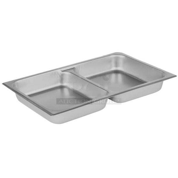 BRAND NEW SCRATCH AND DENT! Choice Full Size 2 1/2" Deep Divided Anti-Jam Stainless Steel Steam Table / Hotel Pan