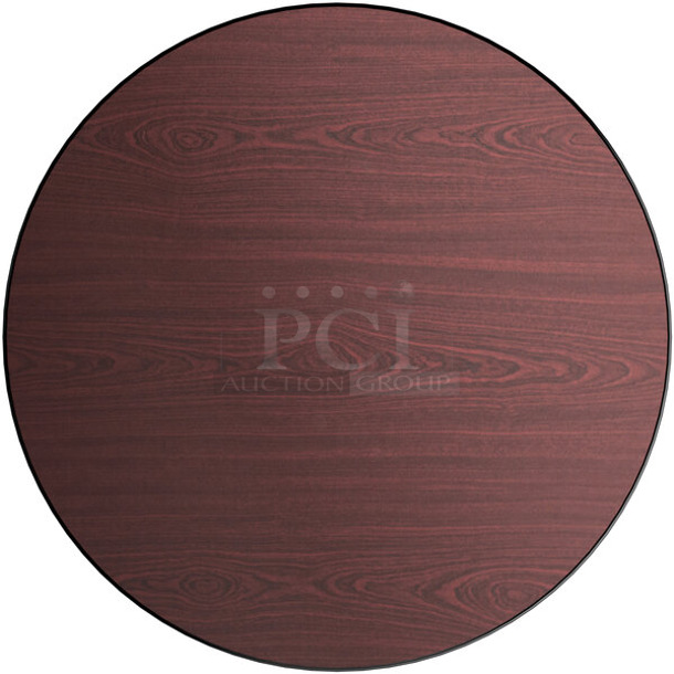BRAND NEW SCRATCH AND DENT! Lancaster Table & Seating 34936RTCB 36" Laminated Round Table Top Reversible Cherry / Black