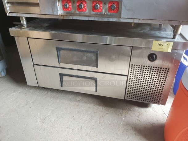 True TRCB-48 48 3/8" Refrigerated Chef Base with 2 Drawers, On casters, Tested & Working!

