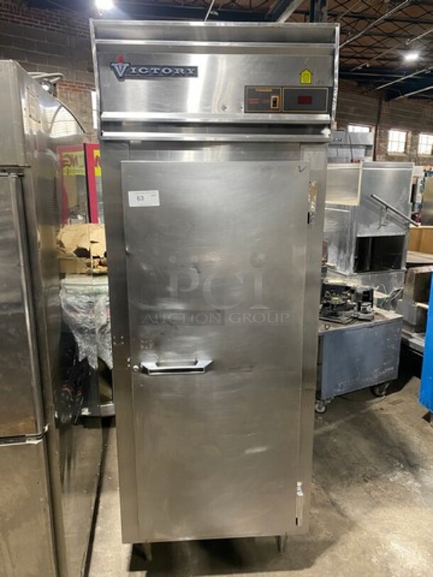 Victory Commercial Single Door Reach In Freezer! All Stainless Steel! On Legs!