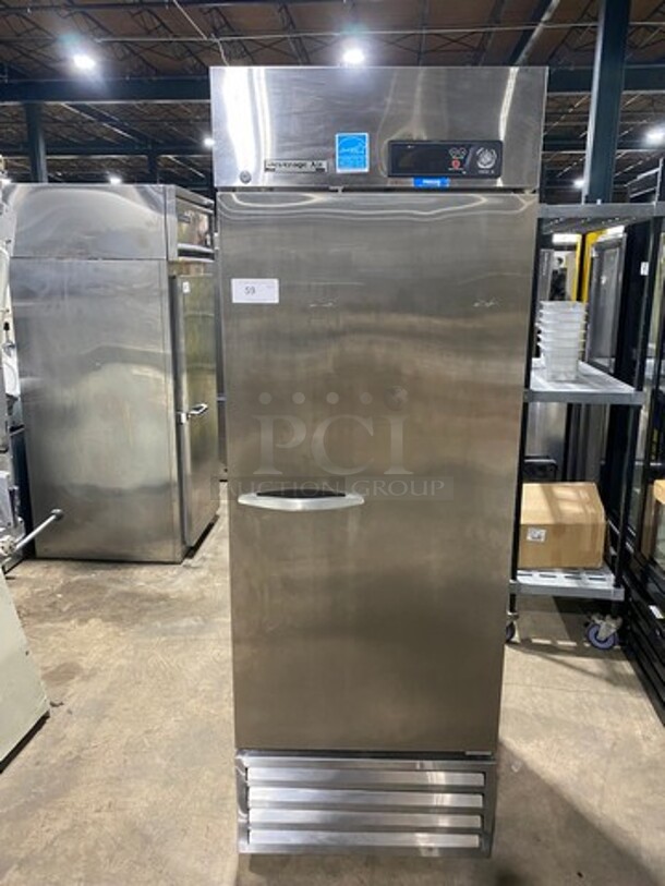 Beverage Air Commercial Single Door Reach In Freezer! All Stainless Steel! Model: KF241AS SN: 8325483 115V 60HZ 1 Phase