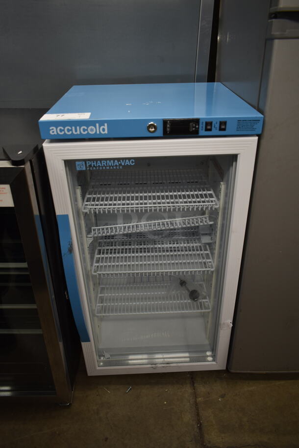 Accucold ARG3PV Metal Commercial Mini Cooler Merchandiser w/ Poly Coated Racks. 110 Volts, 1 Phase. Tested and Working!
