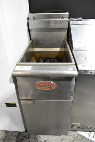 Avantco F3-P Stainless Steel Commercial Floor Style Propane Gas Powered Deep Fat Fryer. 90,000 BTU. 