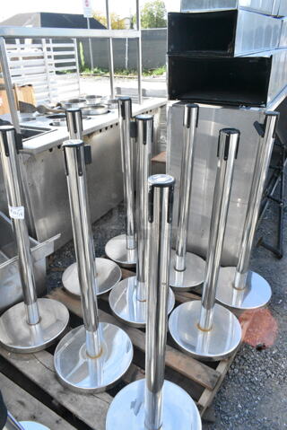 9 Hubert Pathways Metal Stanchions. 9 Times Your Bid! 