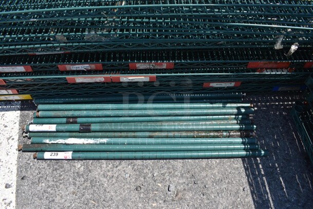 ALL ONE MONEY! Lot of 8 Metro Green Finish Poles. 34"